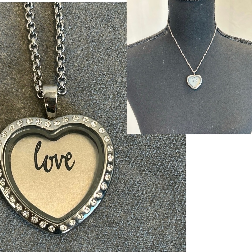 SOUTH Hill crystal rhinestone heart locket necklace